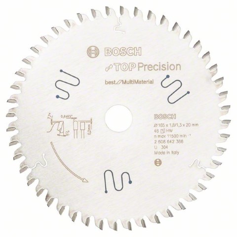 BOSCH CIRCULAR SAW BLADE MULTIMATERIAL 6 12'' 165 X 1.8 X 20MM